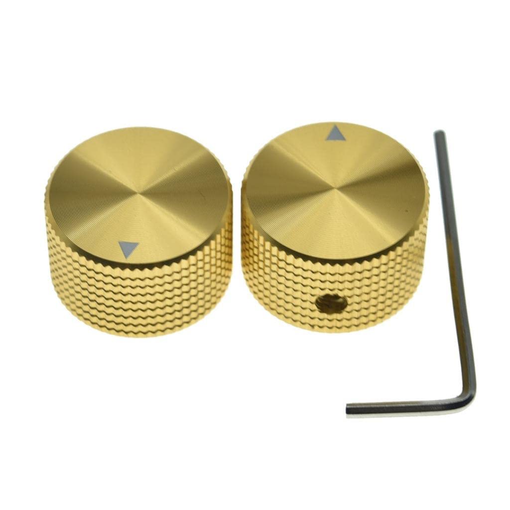 4Pcs 25 * 15.5Mm Aluminium Potentiometer Knobs 1/4''(6.35Mm) Universal Metal Pot Control Knobs With Indicator & Set Screw For Gu