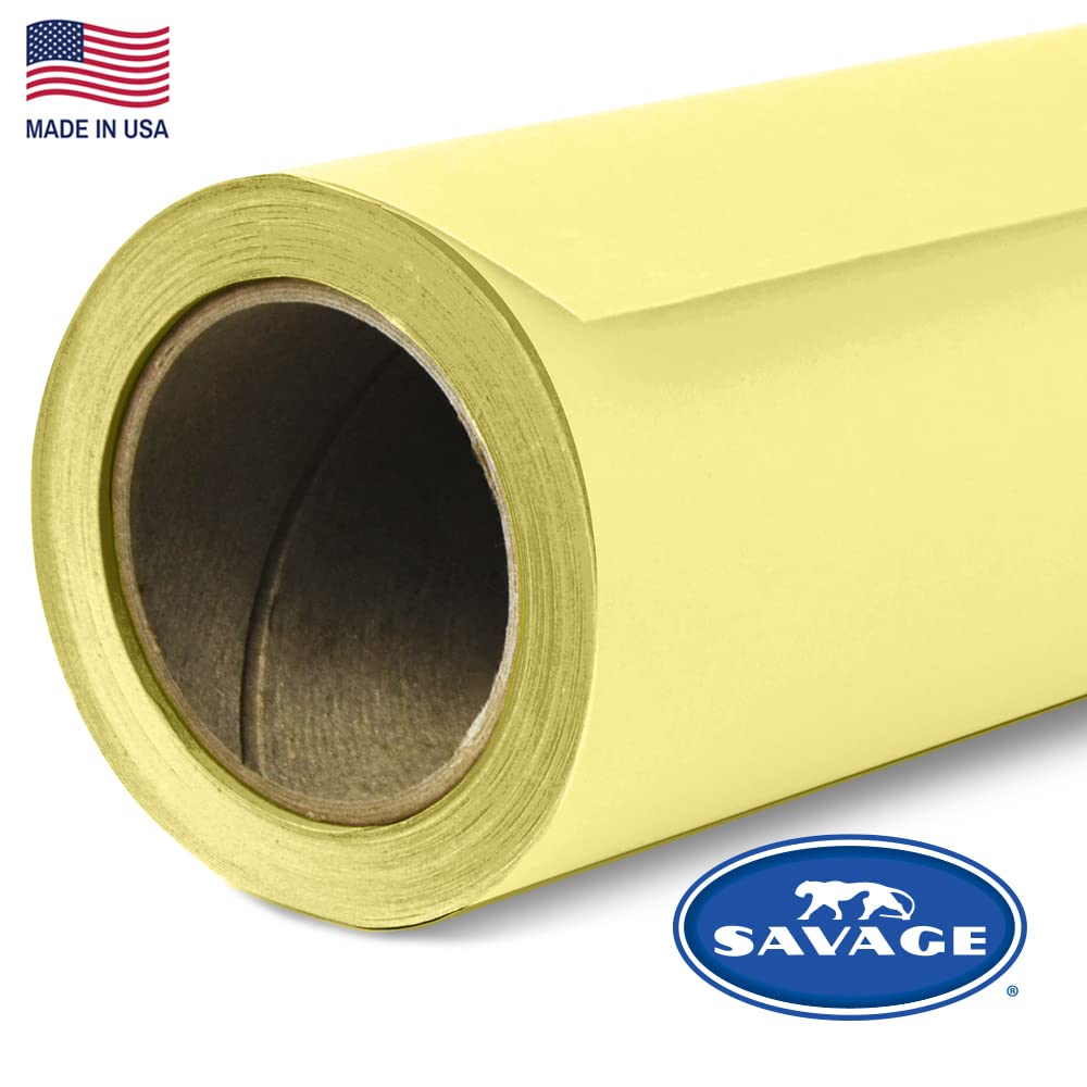 Savage Seamless Paper Photography Backdrop   Color #93 Lemonade, Size 53 Inches Wide X 36 Feet Long, Backdrop For Youtube Videos, Streaming, Interviews And Portraits   Made In Usa