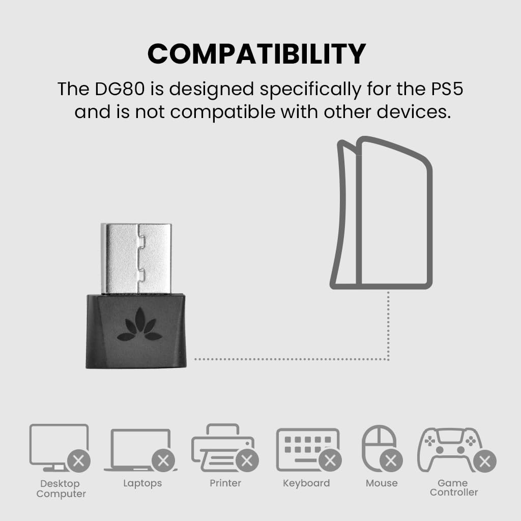 Avantree Dg80   Bluetooth 5.3 Adapter For Ps5 & Gaming Consoles With Low Latency & Aptx Adaptive, Wireless Audio Transmitter For