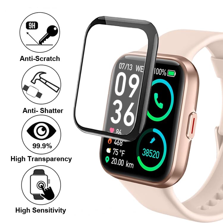 Smaate 3D Screen Protector 1.69    Or 1.7    Compatible With Emomir Id208Bt, Skg V7 V7 Pro, Laret I18, Boquaw P90, A Tgtga Y22 P