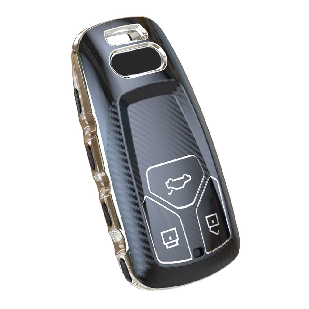 Elohei For Audi Key Fob Cover, Premium Soft Tpu 360 Degree Full Protection Key Case Accessories Compatible With Audi A4 Q7 Q5 Tt