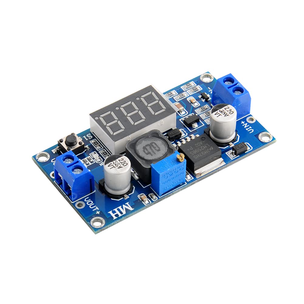Stemedu 3Pcs Lm2596 Dc To Dc Buck Converter 4 40V To 1.25 37V Adjustable Voltage Regulator Step Down Module With Led Voltmeter D