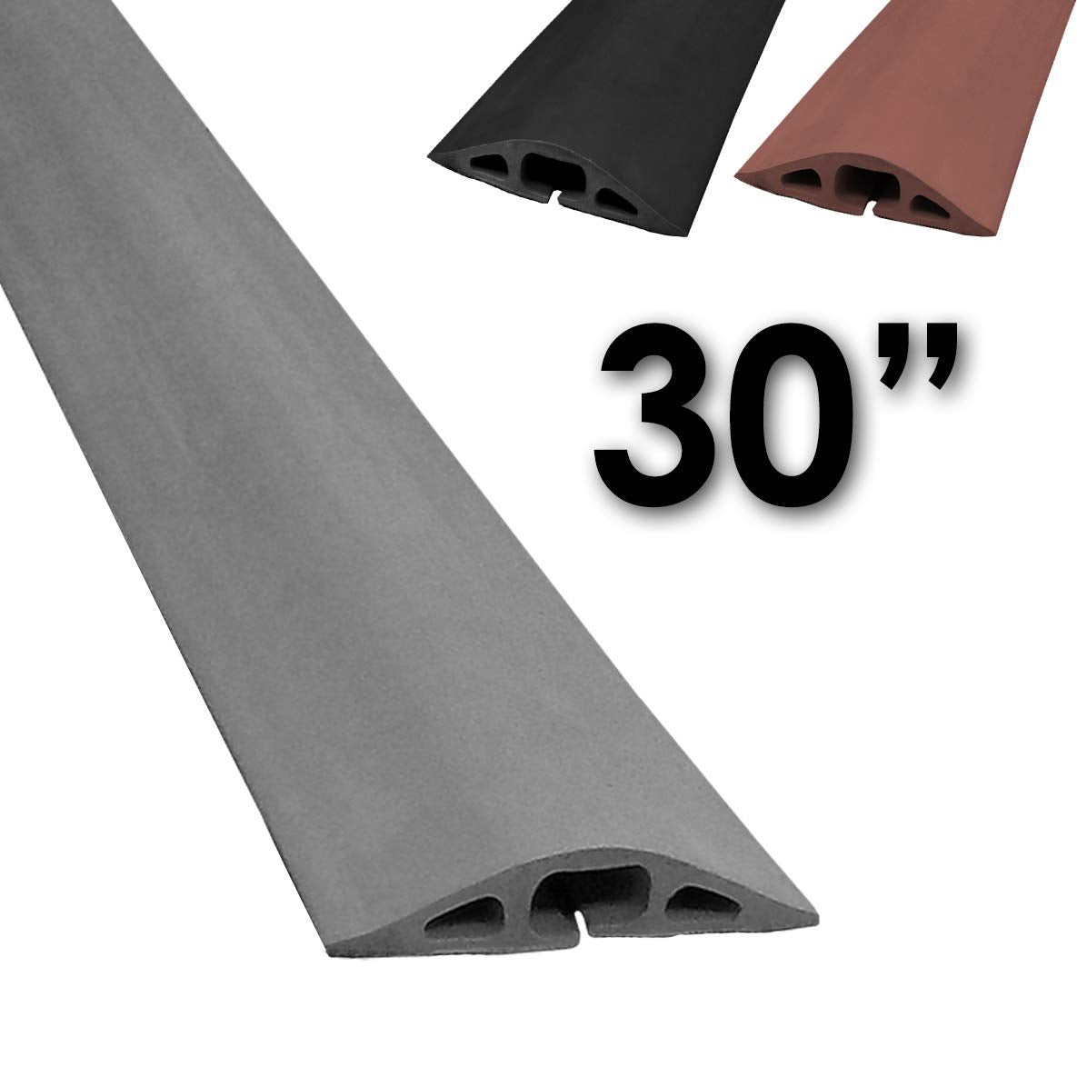 Electriduct D 2 Rubber Duct Cord Cover   30 Inch (2.5 Feet) Gray Floor Cable Protector