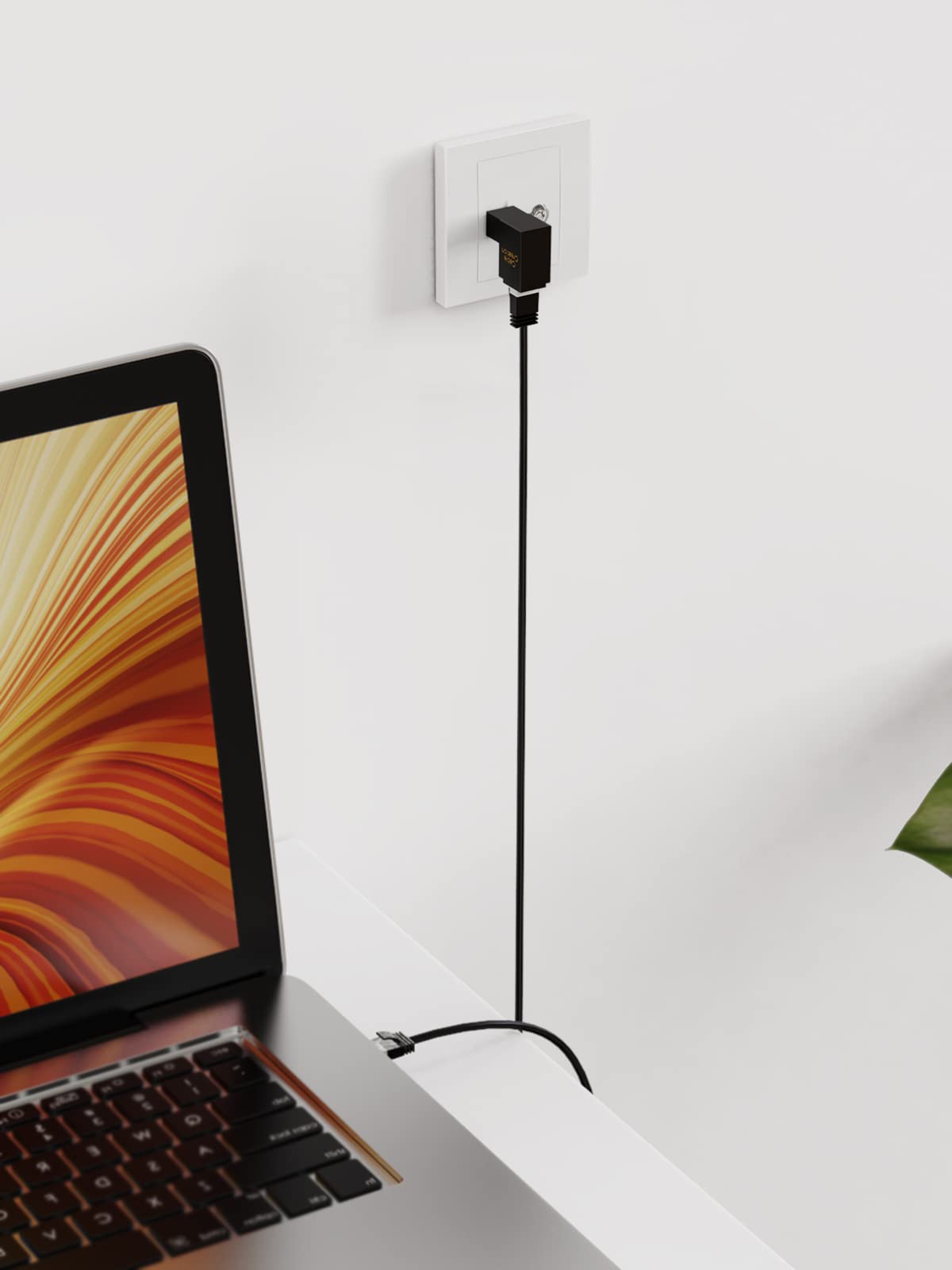 Cablecreation 2 Pack Ethernet Adapter, Cat5E/Cat6 Up Angle Ethernet Adapter, 90 Degree And 270 Degree Rj45/8P8C Ethernet Female