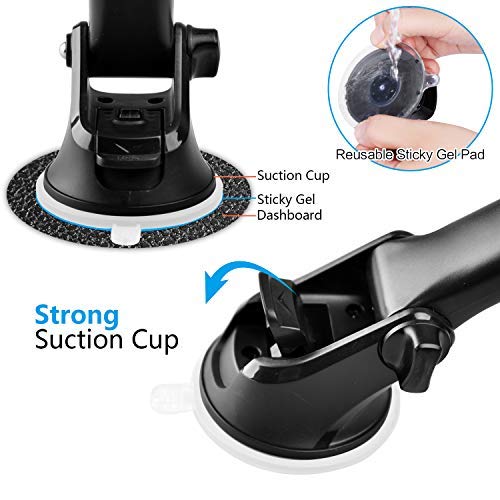 Gps Suction Cup Mount For Garmin [Quick Extension Arm], Replacement Gps Dash Ball Mount Dashboard Windshield Car Holder For Garmin Nuvi Dezl Drive Drivesmart Zumo Driveassist Driveluxe Streetpilot Rv