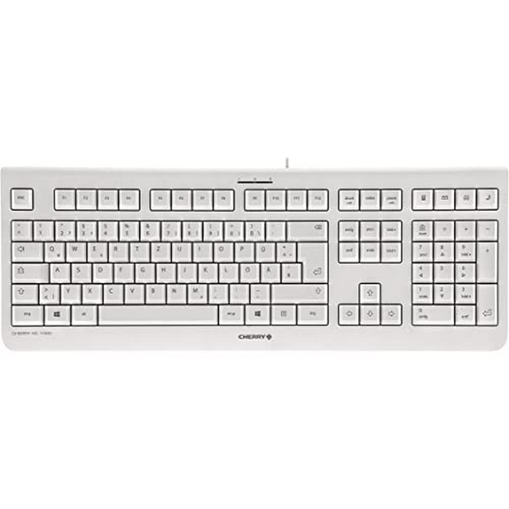 Cherry Jk 0800Eu 0 Kc 1000 Economical Corded Keyboard, Pale Gray, Whisper Keystroke