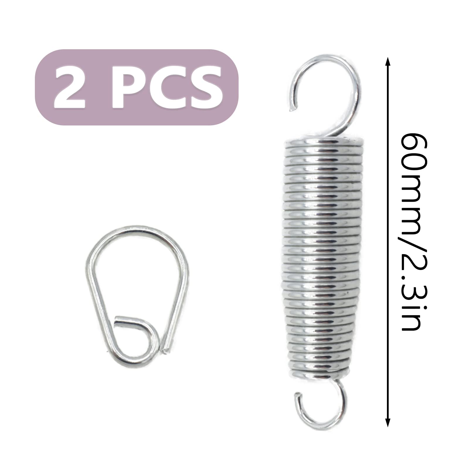 Joyangy 2Pcs Metal Bass Drum Pedal Spring, Standard Replacement Kick Pedal Springs, Bass Drum Beater Spring, Galvanized Finish K