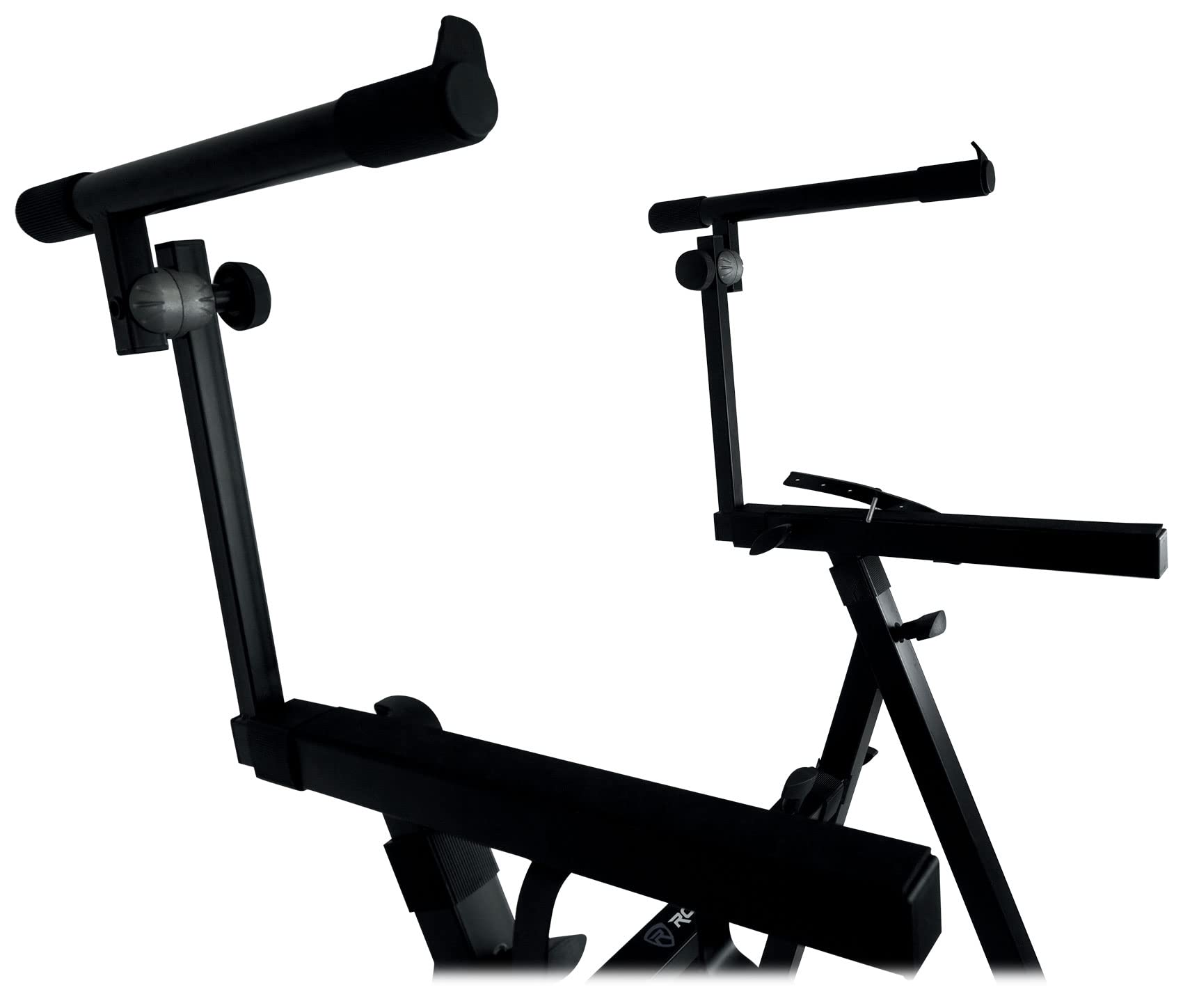 Rockville Z55 Z-Style 2-Tier Piano Keyboard Stand W/ Bag & Headphone Hook - Portable & Sturdy, Height & Width Adjustable, Fits 5