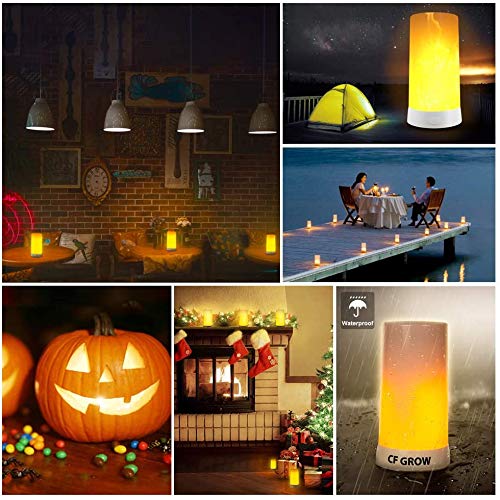 Led Flame Effect Light, Fireplace Light With Remote & Timer, Usb Rechargeable Battery Operated Flame Lamp, Waterproof Dimmable 4