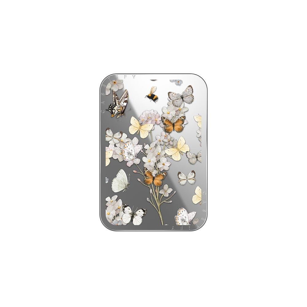 CASETiFY Snappy Card Holder Stand Compatible with Magsafe - BUTTERFLY SUNDAY - Silver Mirror