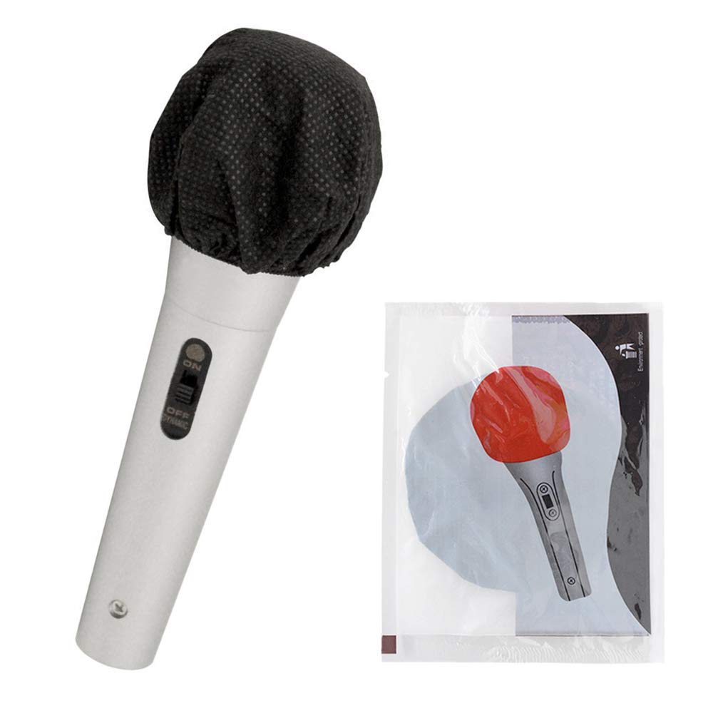 Reton 100 Pcs 3.07Inch Disposable Microphone Cover Non Woven, Sanitary Handheld Mic Windscreen Protective Cap For Recording Room