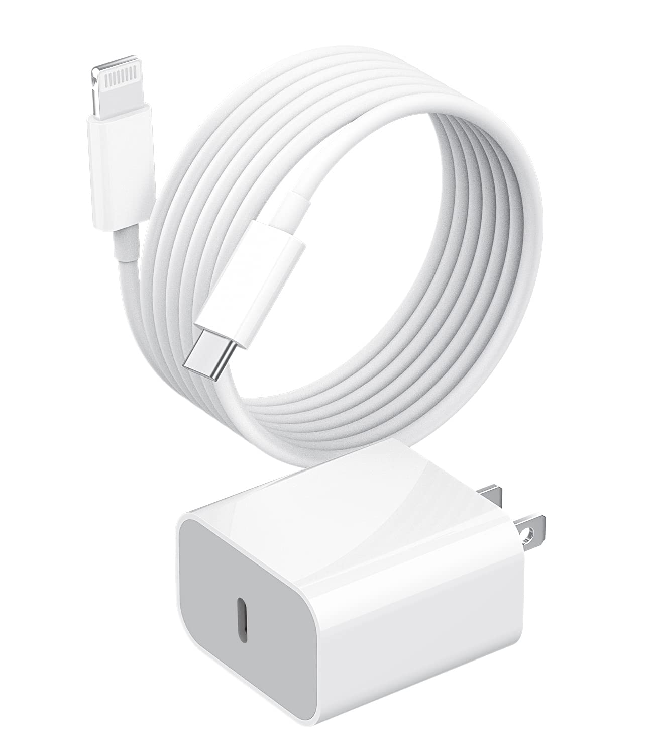 Apple Mfi Certified,Usb C Fast Pd Wall Charger Block With 5Ft Lightning Cable 20W Power Charging Adapter Quick Box For Ipad Ari