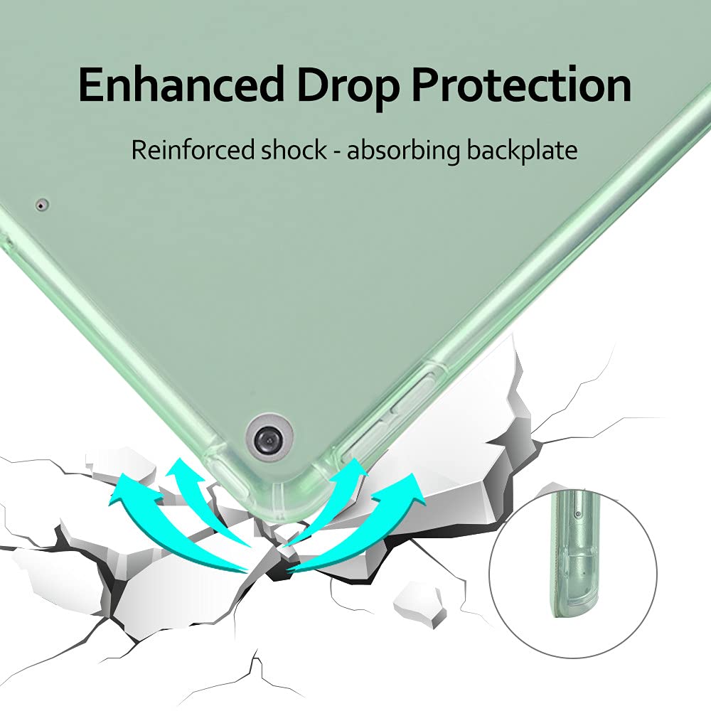 Idocolors Cute Ghost Face Green Pad Case For Ipad 7Th/8Th/9Th Generation (Ipad 10.2 Inch Case 2019/2020/ 2021) Cute Girly Anti S