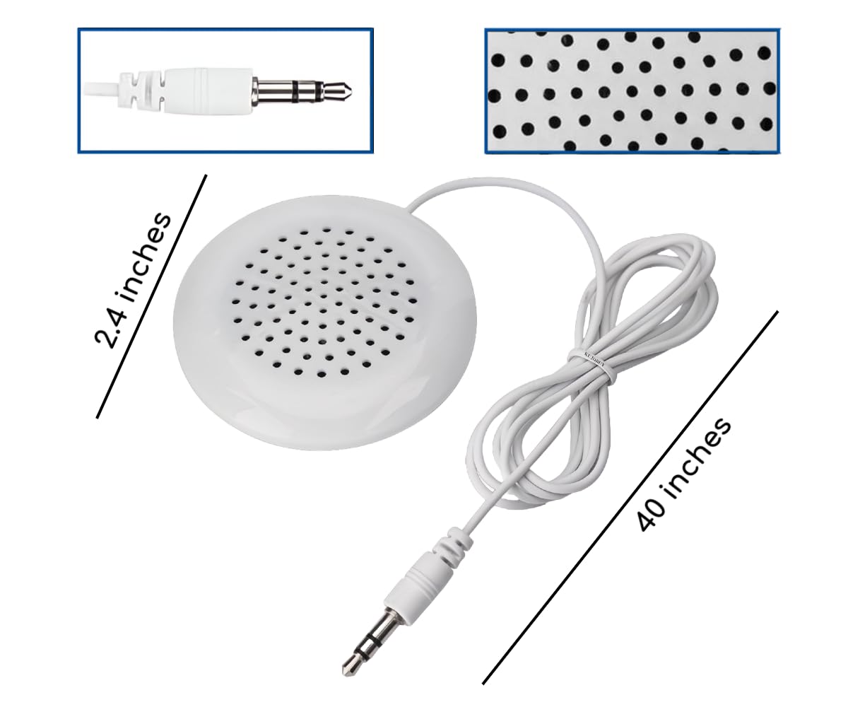 Kujobuy Pillow Speaker 3.5Mm Mini Pillow Speaker Under Pillow Speaker For Ipod Mp3 Phone Portable Cd Podcast Radio Talk Sleep Or