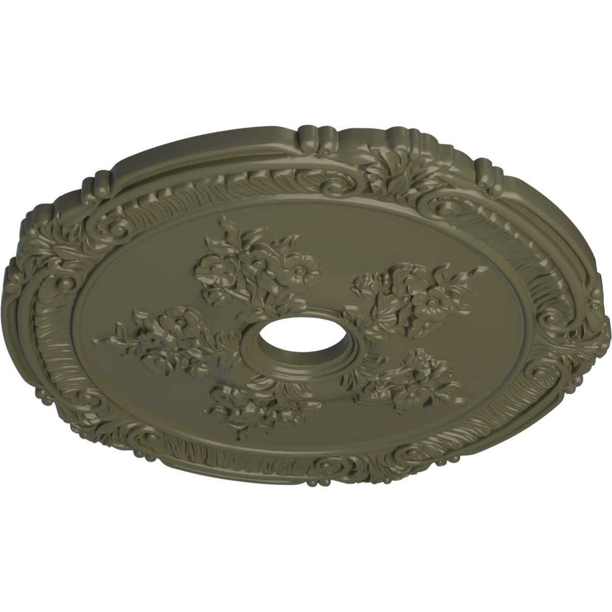 Ekena Millwork Cm26Atptf Attica With Rose Ceiling Medallion, 26''Od X 3 3/4''Id X 1 1/2''P, Hand Painted Painted Turtle