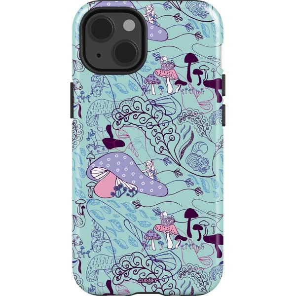 Skinit Impact Phone Case Compatible With Iphone 13   Officially Licensed Disney Alice In Wonderland Mushrooms Design