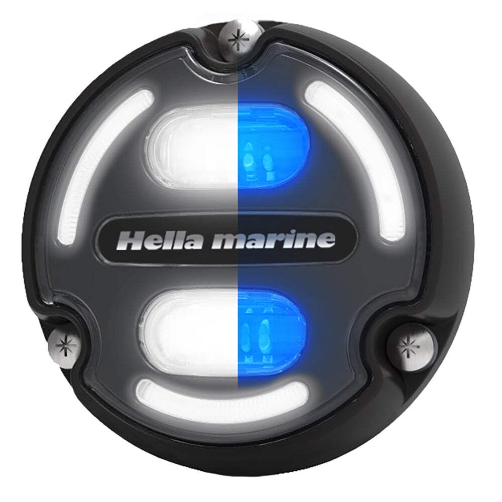 Hella Marine Apelo A2 Blue White Underwater Light - 3000 Lumens - Black Housing - Charcoal Lens W/Edge Light,WBAUVB0BPJWG6TJ