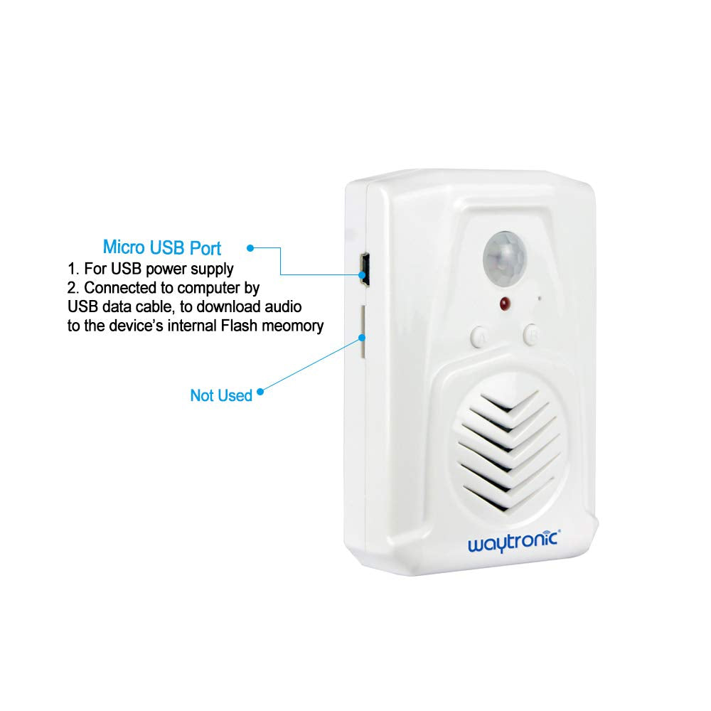 Waytronic Replaceable Voice Pir Infrared Motion Sensor Activated Welcome Doorbell For Shop Store Christmas Mp3 Audio Files To Pl