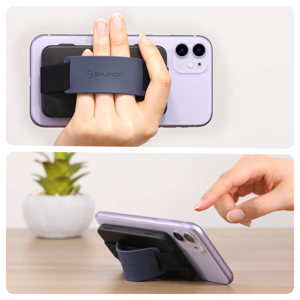 Sinjimoru Cell Phone Card Holder Wallet Case For Back Of Phone, Secure Silicone Phone Stand. Card Zip 2 Teal