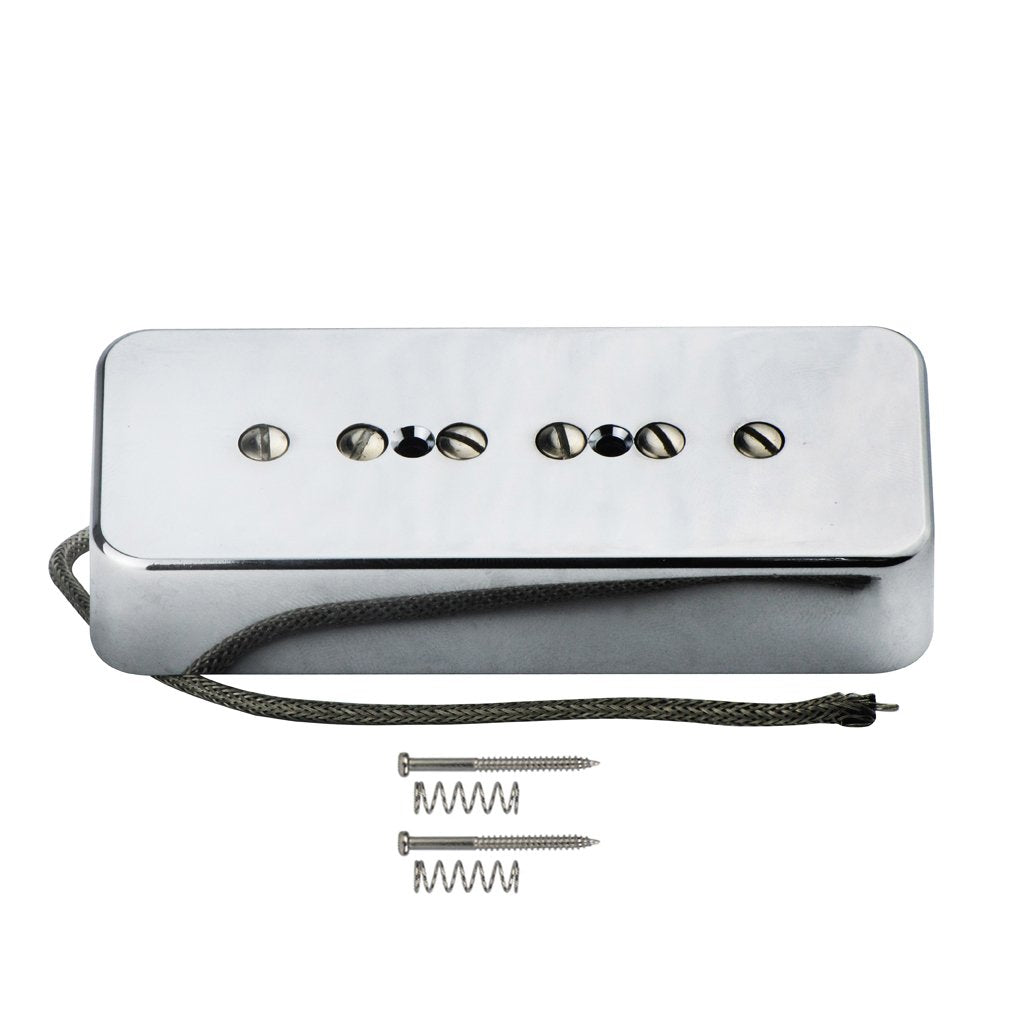 FLEOR Electric Guitar Bridge Pickup Single Coil Pickup Chrome P90 Soap Bar Pickups - Alnico 5