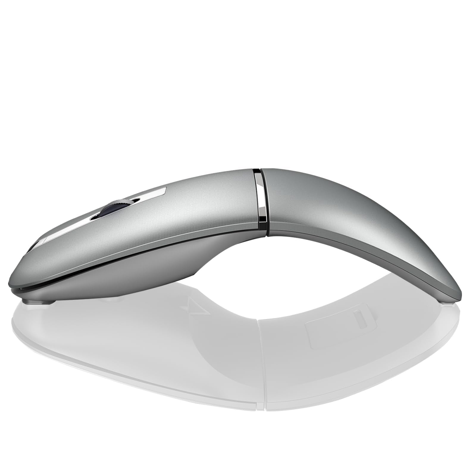 Arc Bluetooth Mouse, Ultra Slim Rechargeable Rotating Wireless Curved Mouse, Dual Mode (Bt5.0/3.0+2.4G), Portable Travel Mouse F