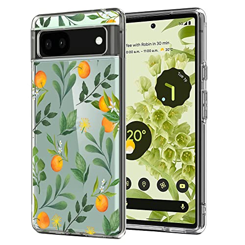 Unov Compatible With Pixel 6A Case Clear With Design Soft Tpu Shock Absorption Slim Embossed Pattern Protective Back Cover For P
