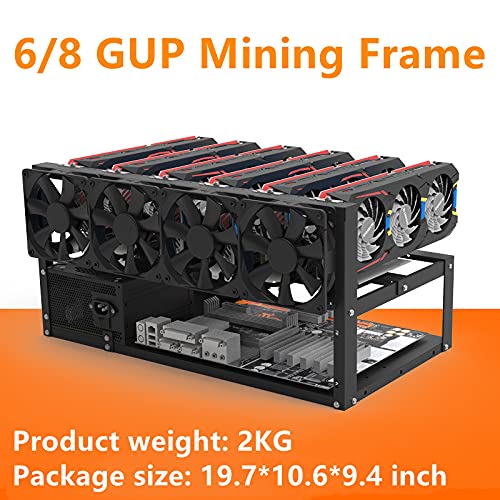 8Gpu Mining Rig Frame, Steel Open Air Miner Mining Computer Frame Rig Case For Crypto Coin Currency Bitcoin Eth Etc Zec Mining Accessories Tools   Frame Only, Fans & Gpu Is Not Included