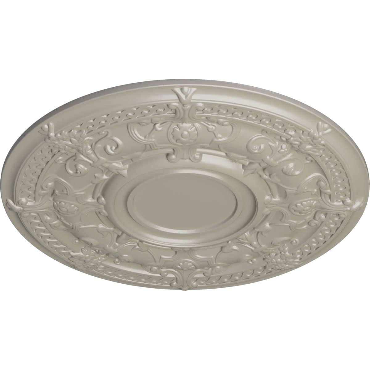 Ekena Millwork Cm33Dapws Dauphine Ceiling Medallion, 33 7/8''Od X 1 3/8''P (Fits Canopies Up To 13 1/4''), Hand Painted Pearl Wh