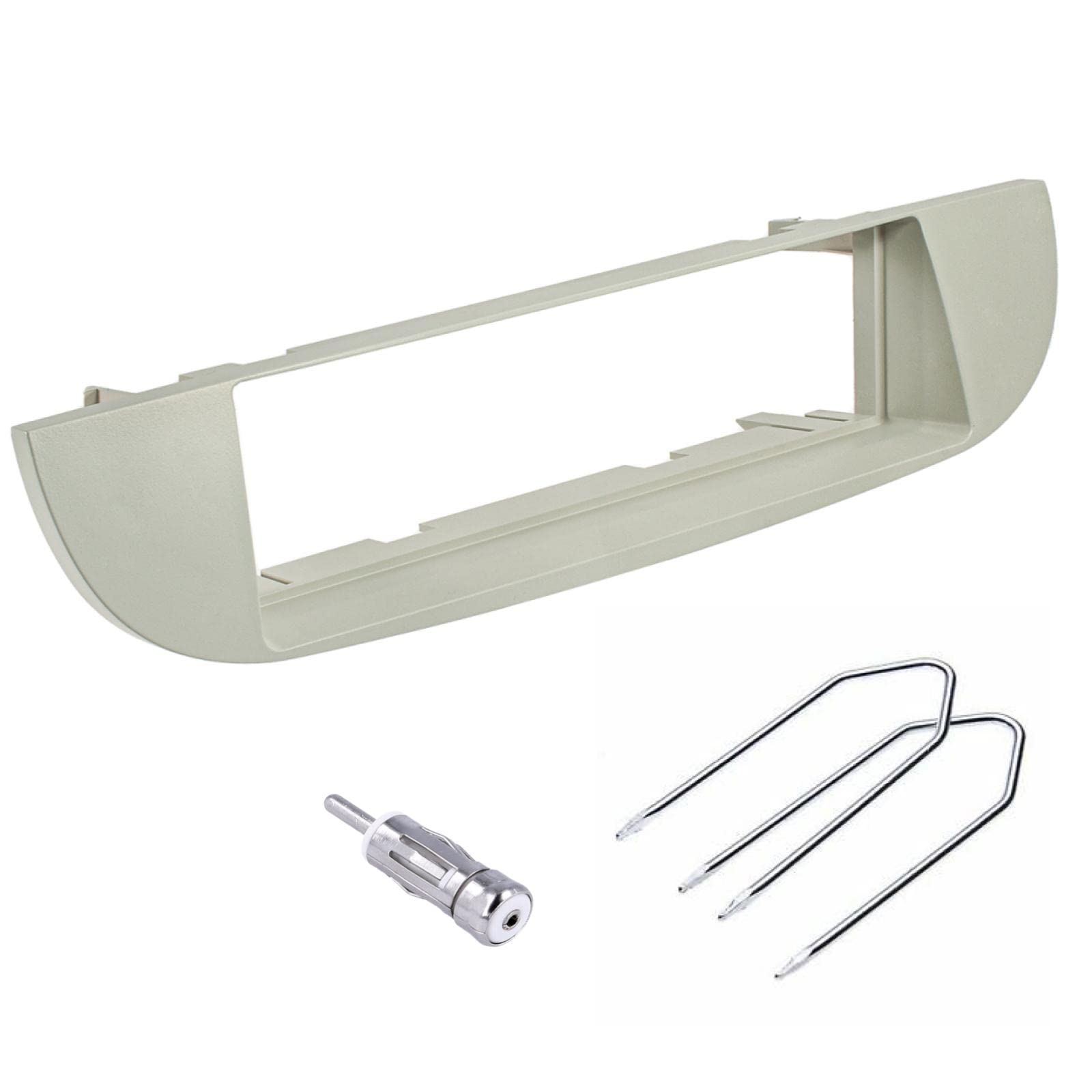 Sound Way Single Din Car Radio Installation Kit Fascia Adapter For Fiat 500 Cinquecento White Pearl