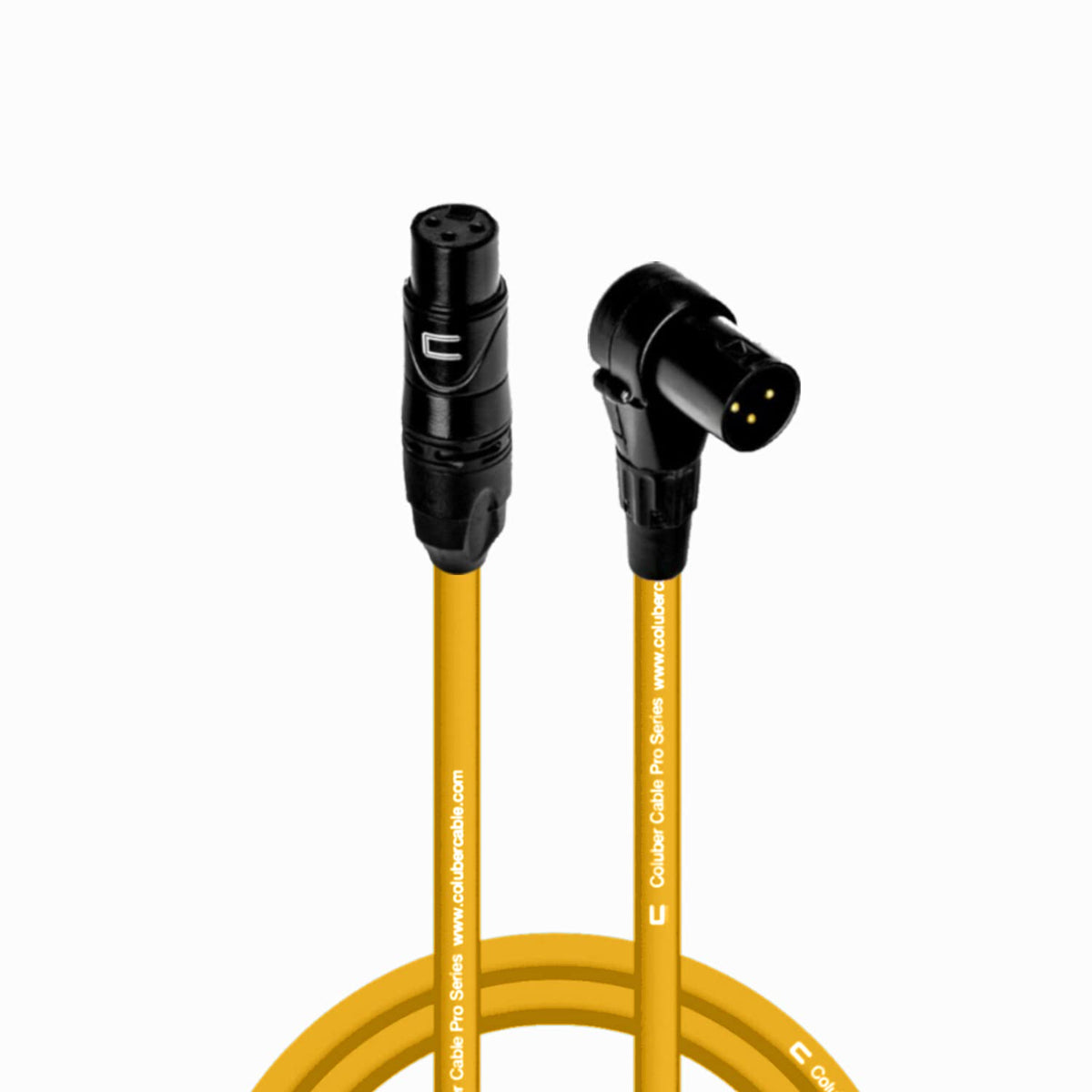 Balanced Xlr Cable Female To Right Angle Xlr Male - 10 Feet Yellow - Pro 3-Pin Microphone Connector For Powered Speakers, Audio 