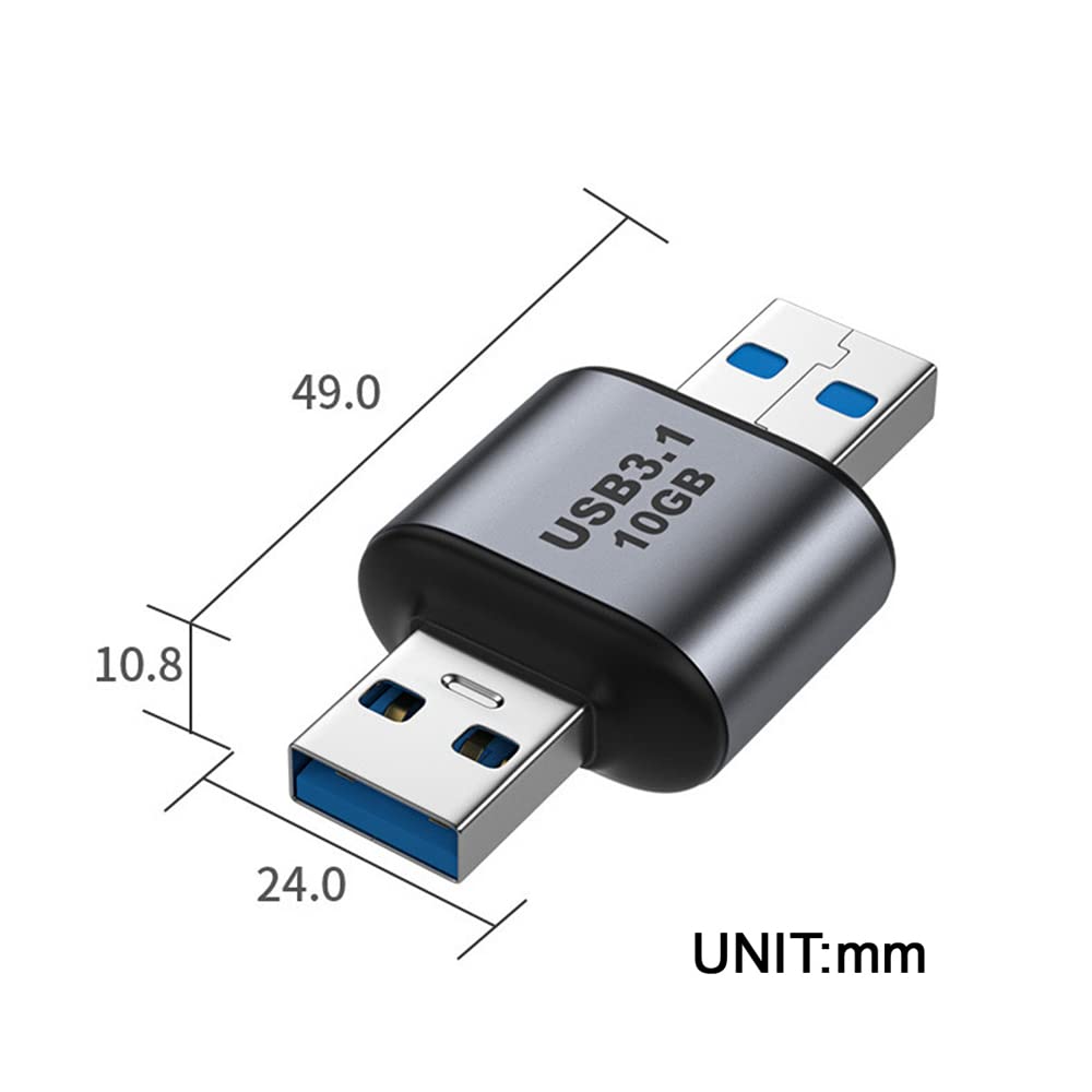 Nfhk Usb 3.0/3.1 Type A Male To Usb 3.0/3.1 A Male Data Adapter 10Gbps Extension For Laptop Desktop
