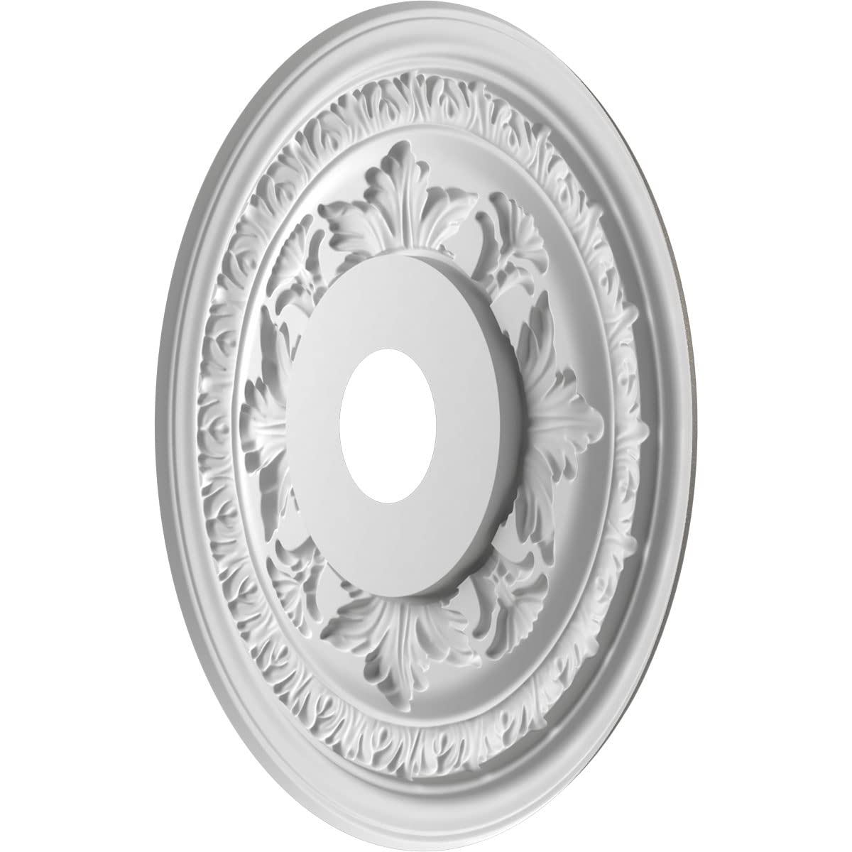 Ekena Millwork 19Od X 3 1/2Id X 1P Baltimore Thermoformed Pvc Ceiling Medallion (Fits Canopies Up To 7 3/4), Aged Dark Steel