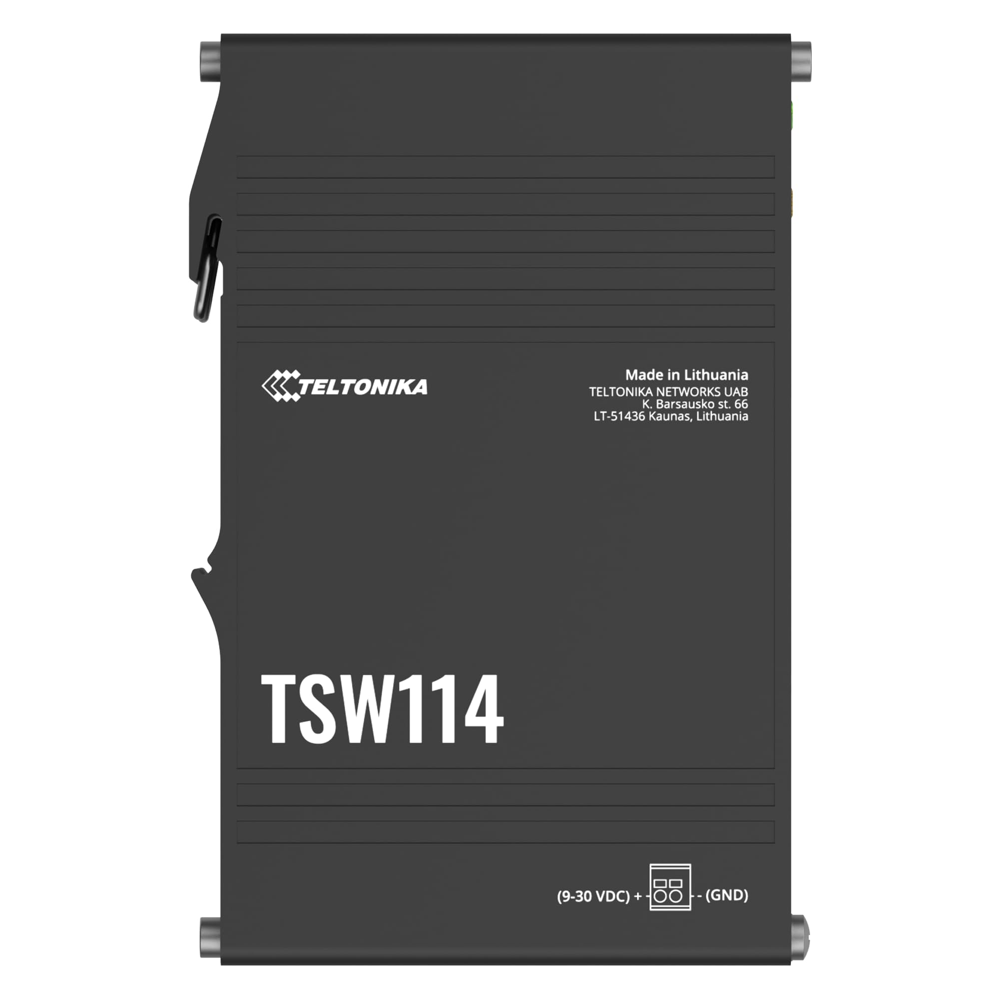 Teltonika TSW114 DIN Rail POE+ Switch 1 Gibabit Port 4 Gigabit POE+ Ports