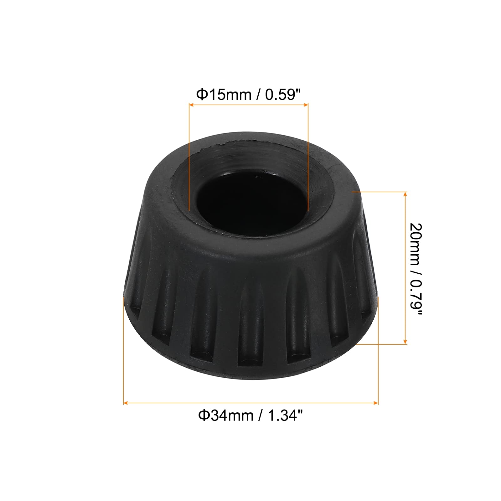 Patikil Universal 15Mm Id Rubber Tripod Feet, 3 Pack Anti-Slip Tripod Replacement Parts For Camera Tripods Monopod, Black