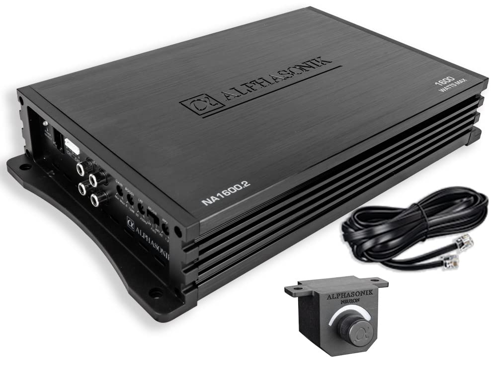 Alphasonik Na1600.2 Neuron Series 1600 Watts Max 2 Channel Car Amp With 4 Way Protection Circuitry Multi Channel Bridgeable Clas