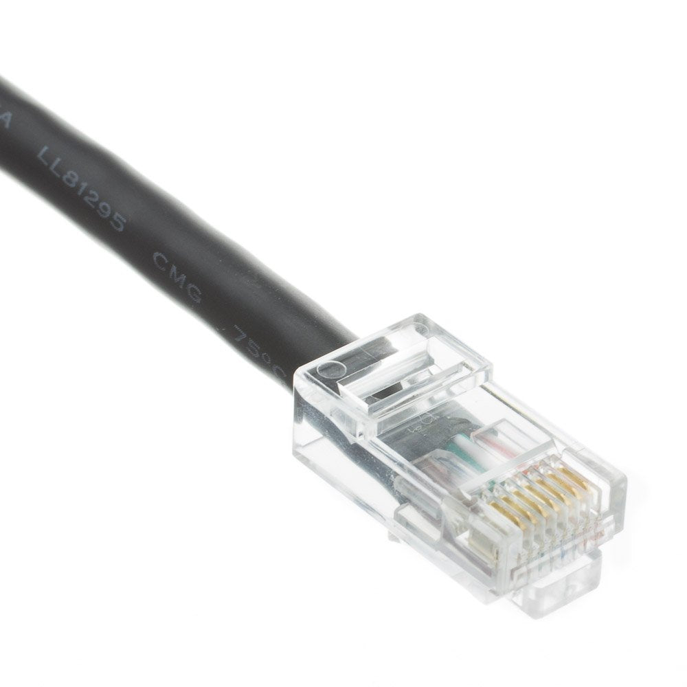Cablewholesale 5 Foot Cat6 Black Ethernet Patch Cable, Bootless, 24Awg Network Cable With Rj45 Gold Plated Connector, 4 Pair Str