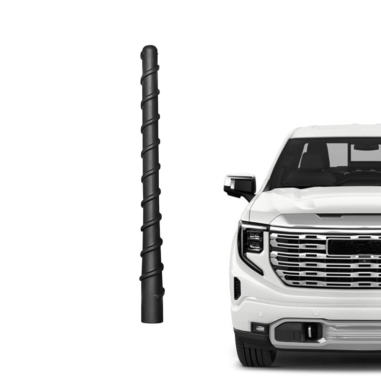 For Gm Truck Short Antenna Fit For Gmc Sierra 1500 3500 Denali (1999 2024) | Chevy Silverado 1500 3500 (1999 2024) | 7' Spiril Flexible Rubber Antenna, Optimized Am/Fm Radio Reception Accessories