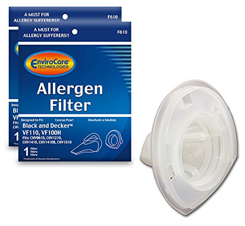 Envirocare Premium Replacement Allergen Vacuum Cleaner Filters Made To Fit Black & Decker Vf110 Dustbusters 2 Pack