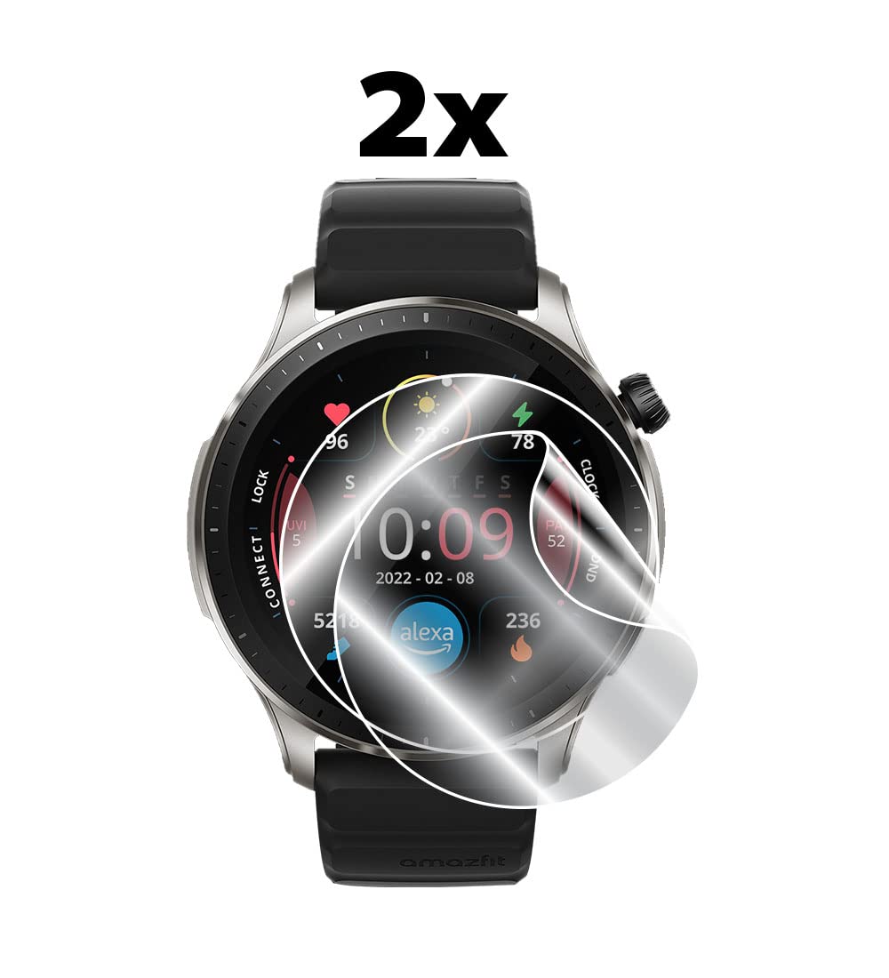 Ipg For Amazfit Gtr 4 Smart Watch Screen Protector (2 Units) Invisible Ultra Hd Clear Film Anti Scratch Guard-Smooth/Self-Healin