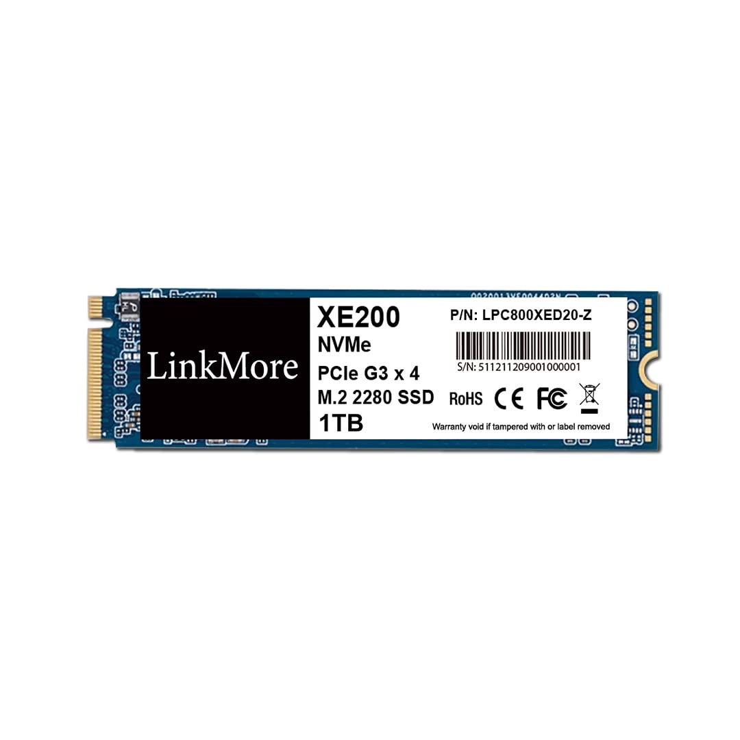 Linkmore Xe200 1Tb Pcie Gen3 Nvme M.2 2280 Internal Solid State Drive, Gen3.0X4 Read Speed Up To 2500Mb/S For Latop And Pc
