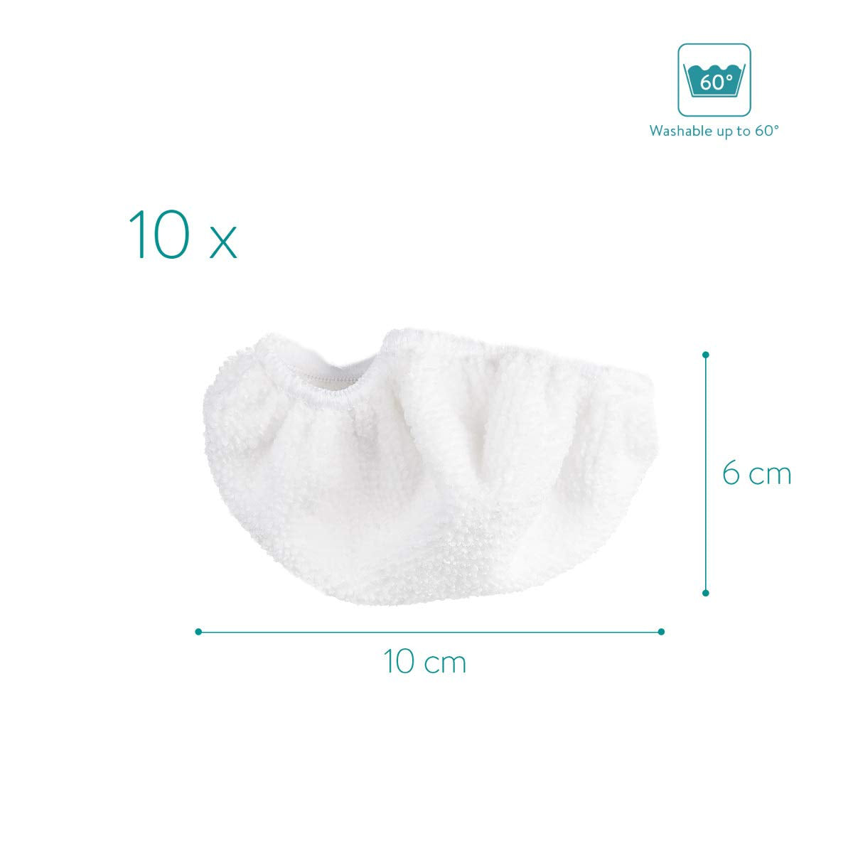 Navaris Microfibre Pads For Steam Cleaner   Set Of 10 Replacement Cloths Handheld Steamer 49454   Washable Wipes For Floor, Wall