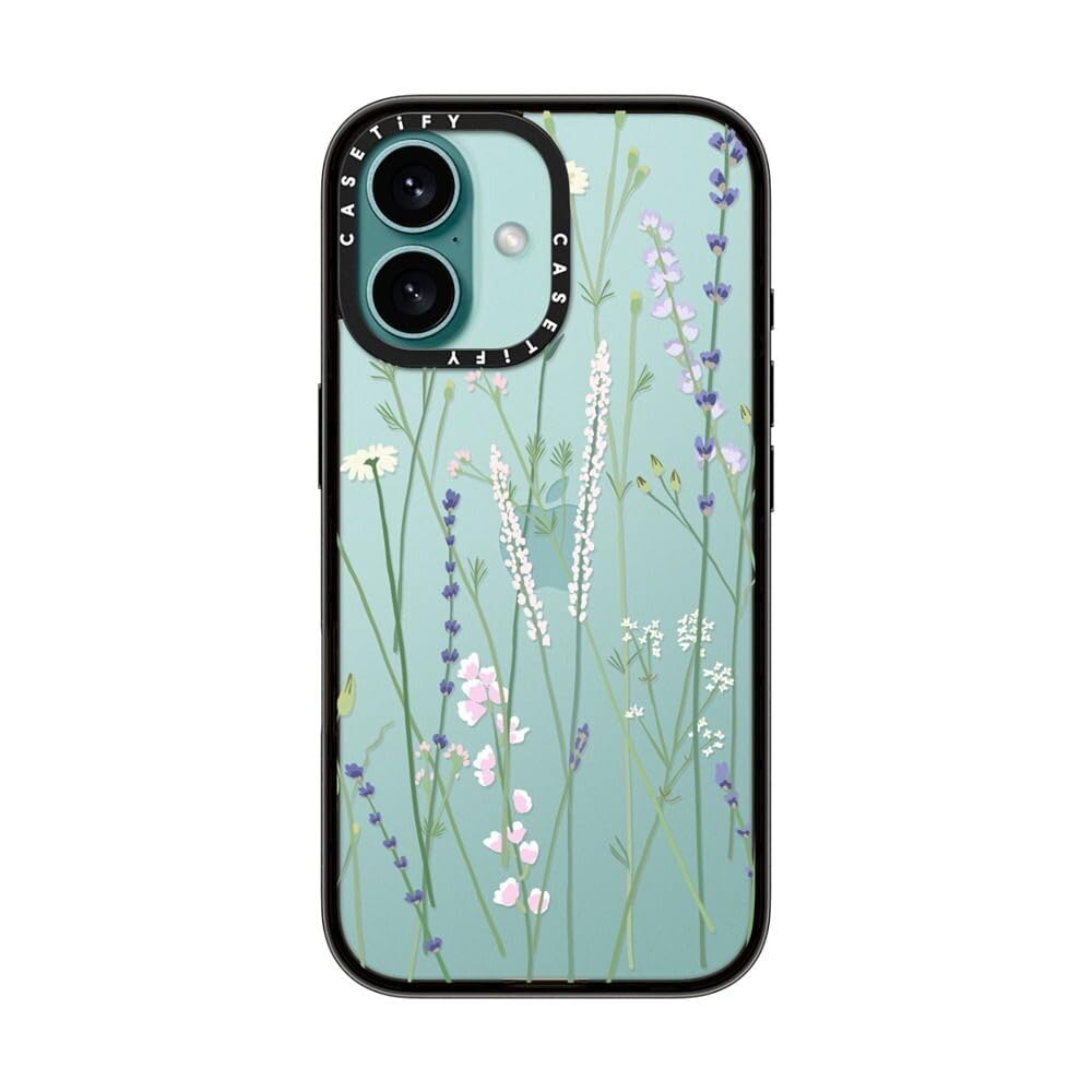 Casetify Compact Case For Iphone 16 [Lightweight / 4 Ft. 2X Military Grade Drop Protection/Slim]   Gigi Garden Florals   Clear B