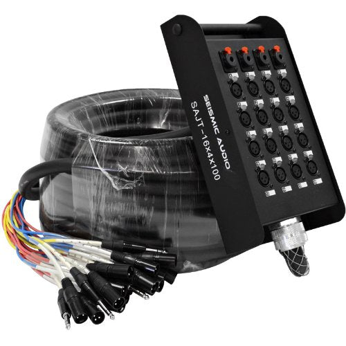 Seismic Audio - Sajt-16X4X100 - 16 Channel 100' Xlr Snake Cable With 4 Channel 1/4'' Returns