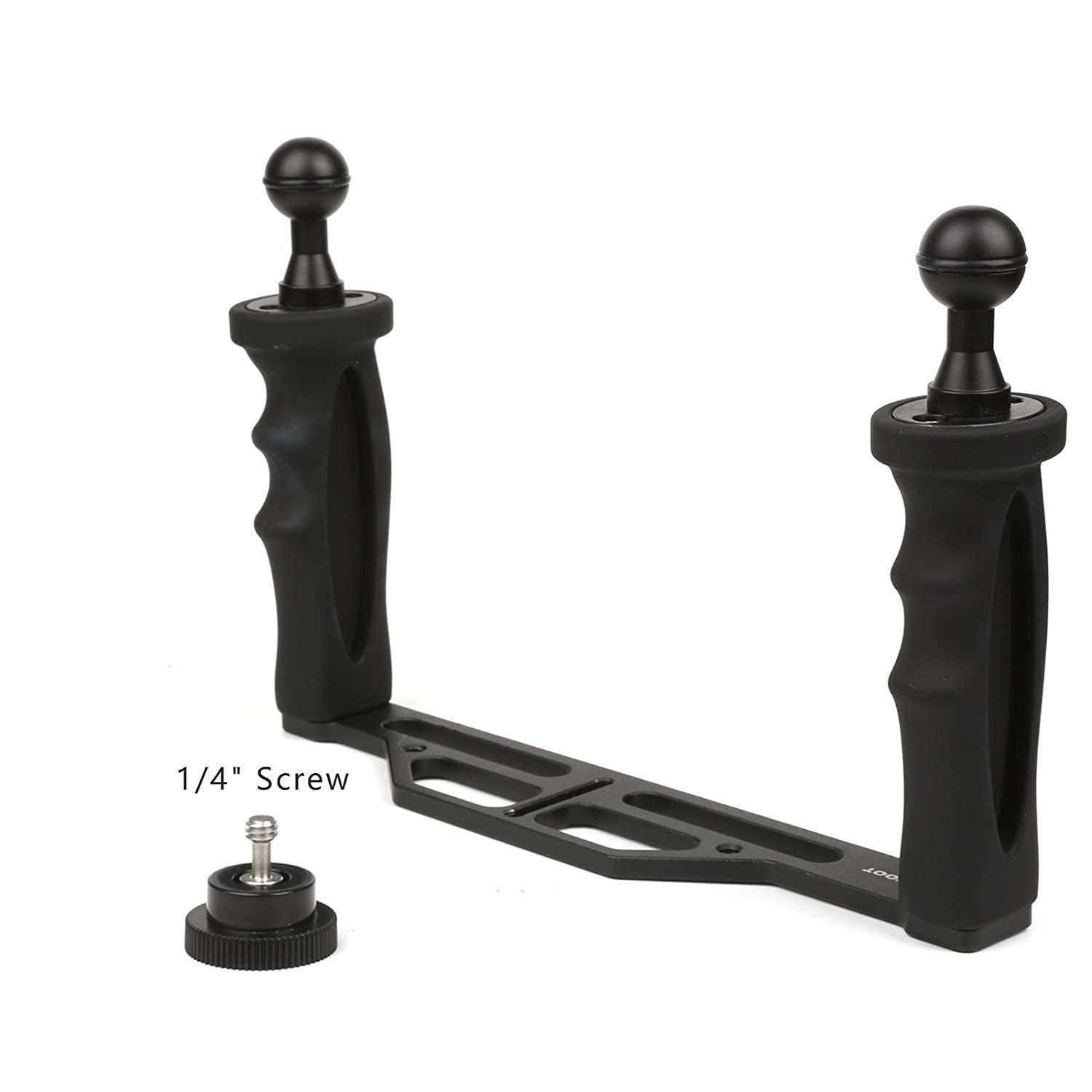 Shoot Aluminium Alloy Handheld Stabilizer Tray Handle Grip For Hero 13/12/11/10/9/8/7 6/5/4/3+/3 And 6 Inch Dome Port And All Led Video Light Camera Camcorder With 1/4 Inch Screw Hole