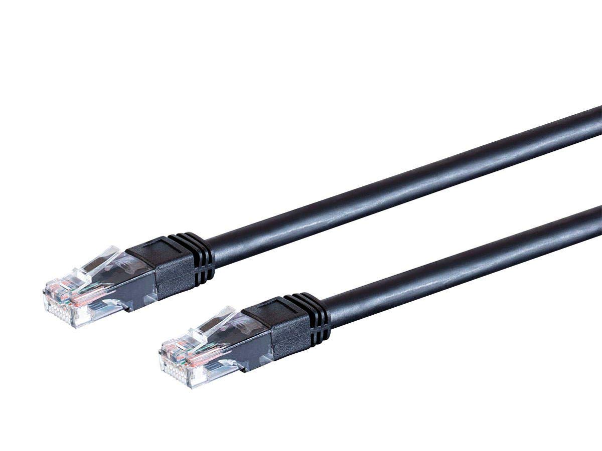Monoprice Cat6 Ethernet Patch Cable - 25 Feet - Black | Snagless RJ45, Stranded, 550MHz, UTP, Pure Bare Copper Wire, 24AWG, Outd