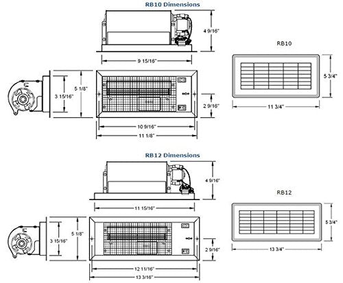 Tjernlund Rb10 Register Booster Fan, Fits 4'' X 10'' Register, Brown
