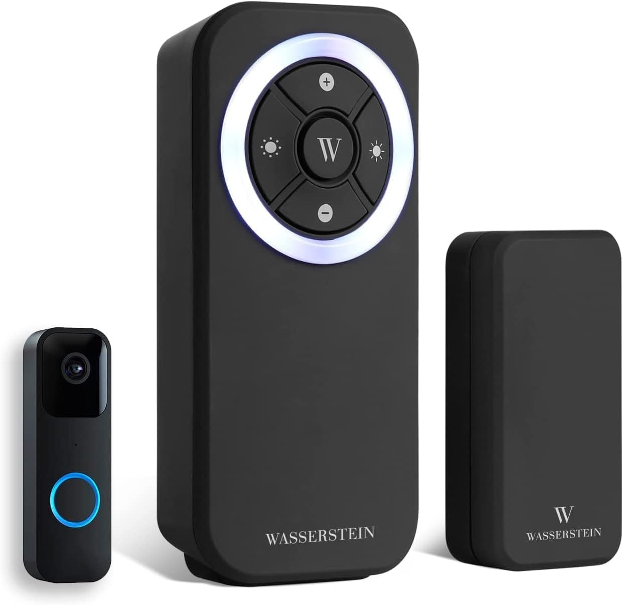 Wasserstein Wireless Doorbell Chime   Compatible With Blink Video Doorbell (1 Pack, Black)