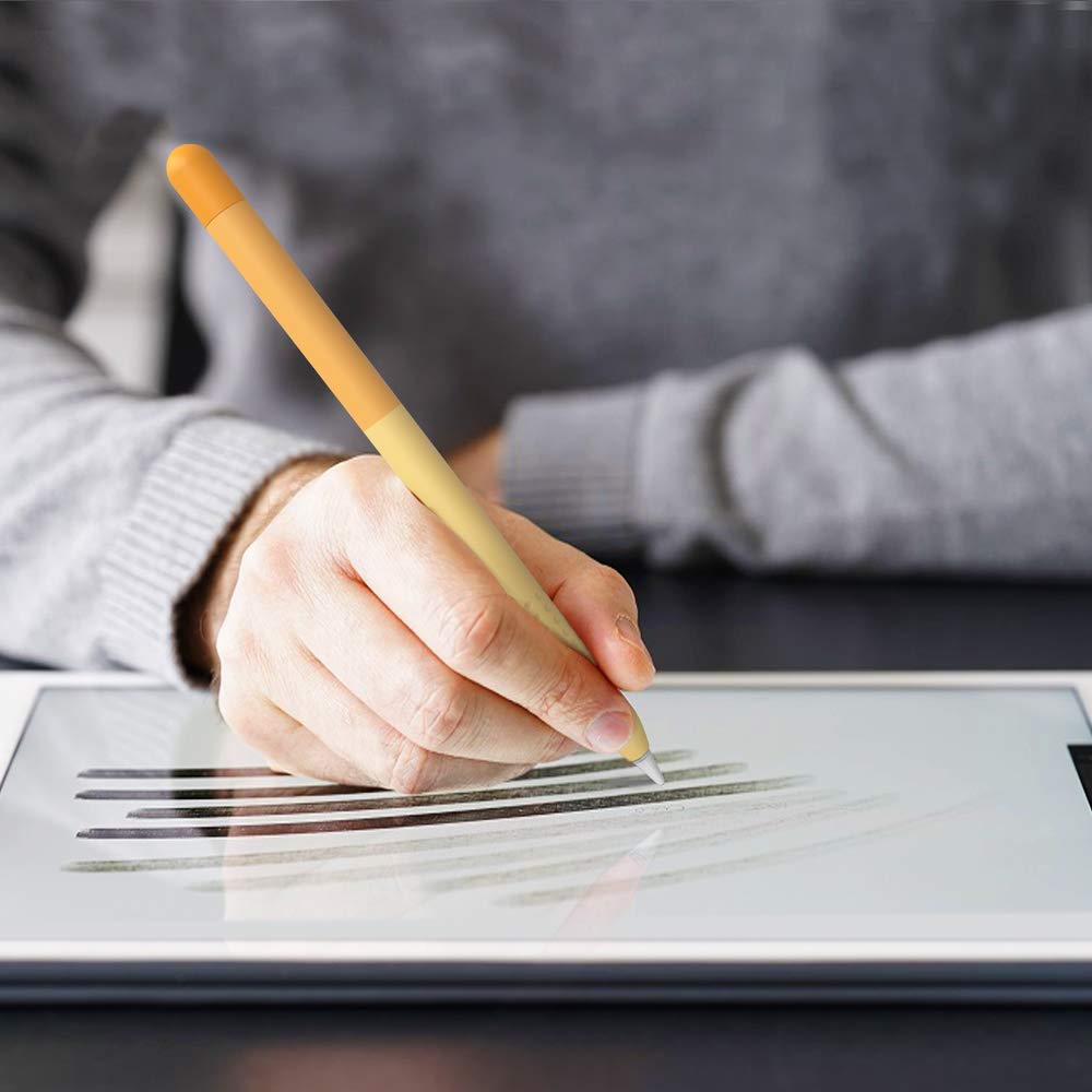 Delidigi Pencil Case Compatible With Apple Pencil 1St Generation Case, Gradient Color Case Sleeve Silicone Cover Accessories For Apple Pencil 1St Gen (Gradient Yellow)