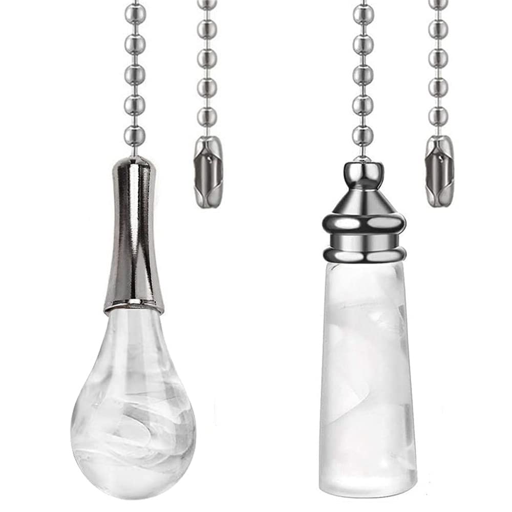 Akahttbn Ceiling Fan Pull Chain Ornaments 12 Inches Crystal Glass Cylindrical And Light Bulb Pull Chain Extension For Ceiling Li
