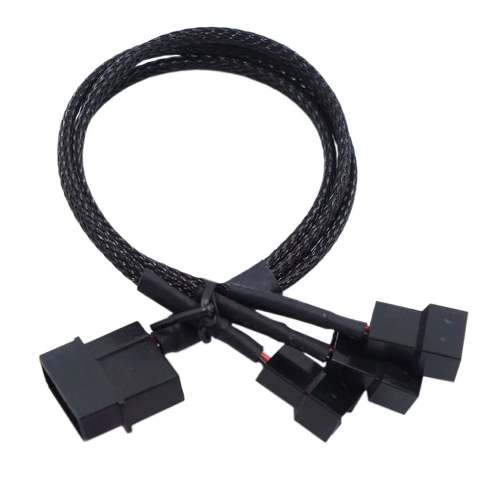 Yikaien 4 Pin Molex To 4 Pin Pmw Pc Case Fan Power Adapter Cable, 3 Pin / 4 Pin To Molex Computer Cooler Cooling Fan Splitter Po